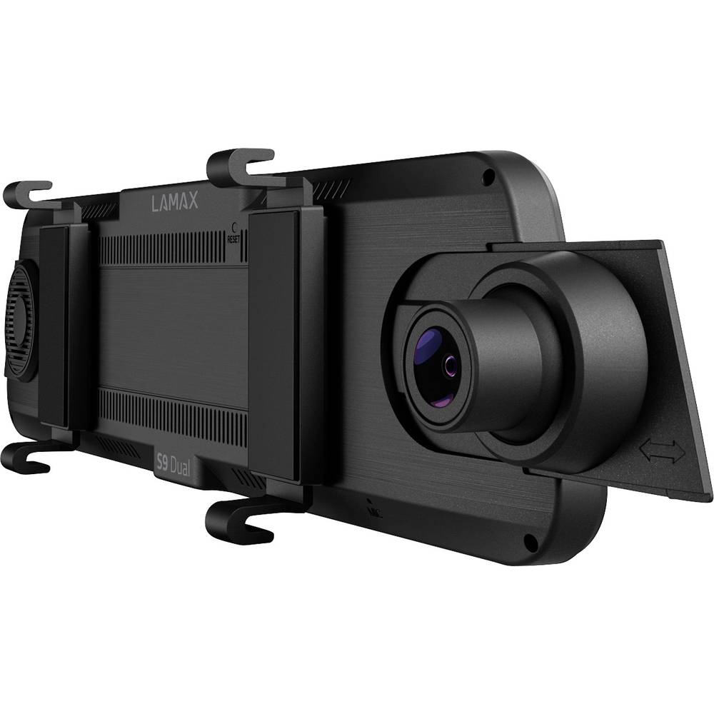 Lamax S9 Dual couvací kamera, kamera za čelní sklo s GPS, 150 ° akumulátor, varování před kolizí, displej, duální kamera