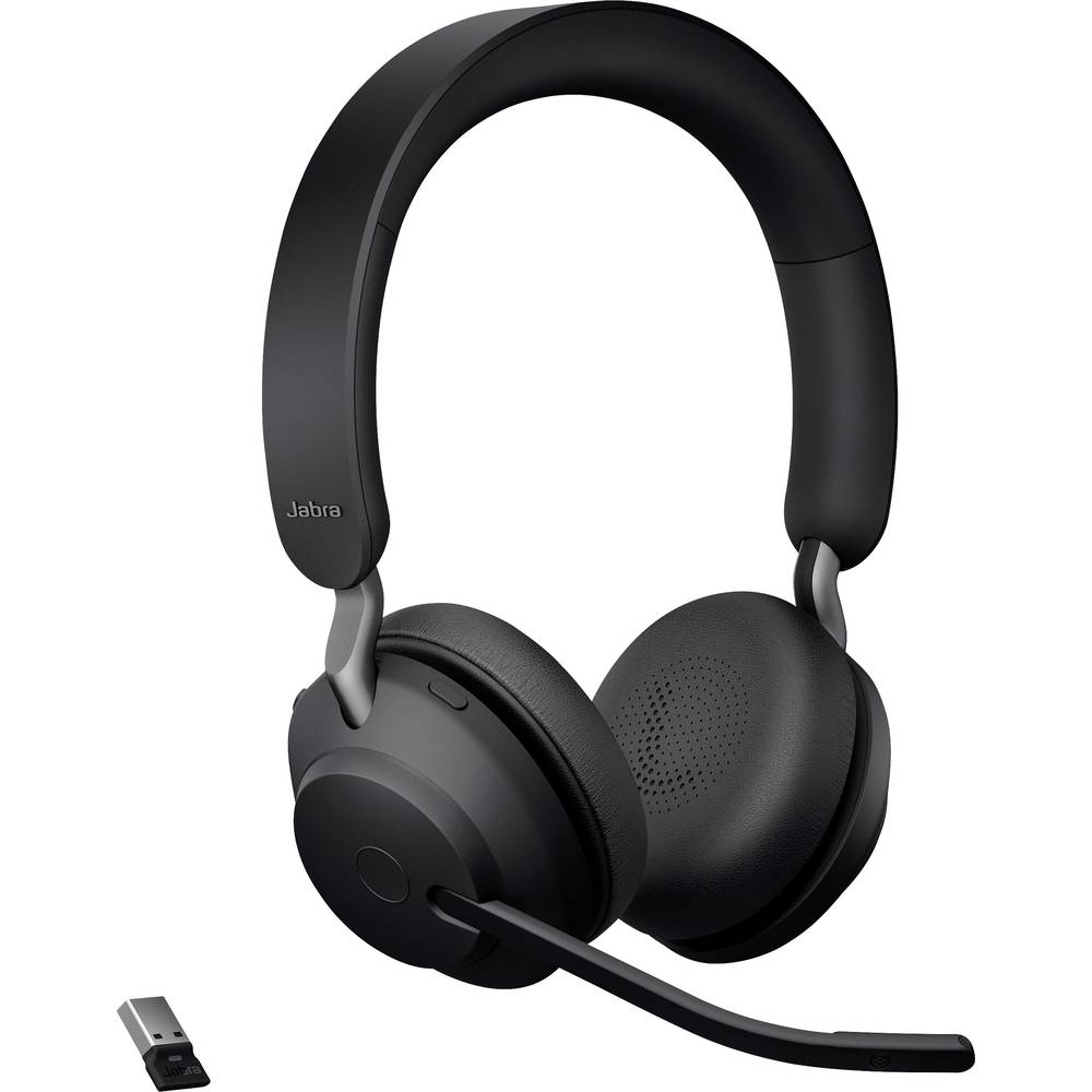 Jabra Evolve2 65 UC telefon Sluchátka On Ear Bluetooth® stereo černá regulace hlasitosti, Indikátor nabití, Vypnutí zvuk