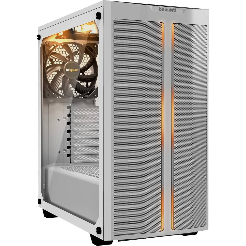 BeQuiet PURE BASE 500DX midi tower PC skříň bílá 3 předinstalované ventilátory, integrované osvětlení, boční okno, prach