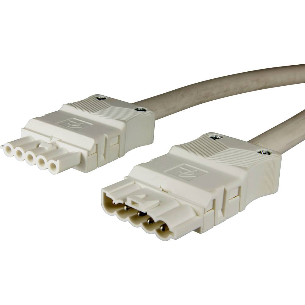 Adels-Contact 14875505 síťový připojovací kabel síťová zástrčka - síťová zásuvka počet kontaktů: 4 + PE bílá 0.50 m 30 k