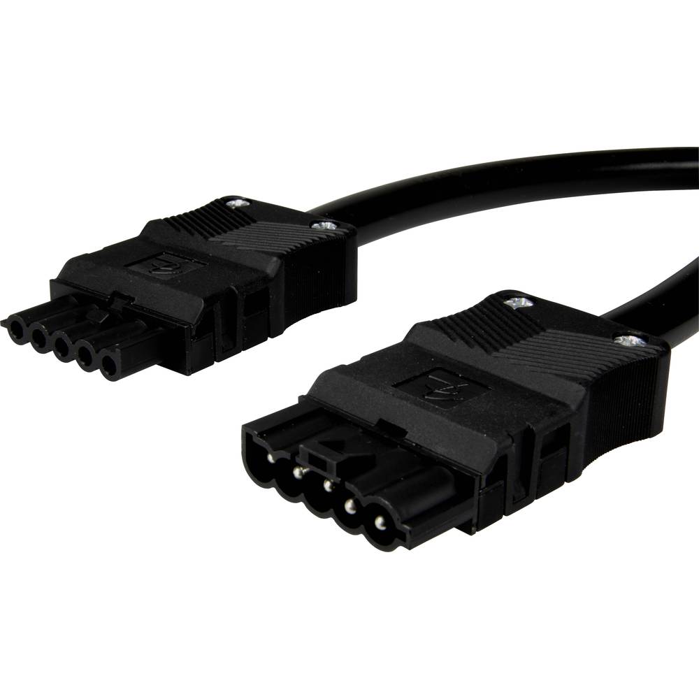 Adels-Contact 92876510 síťový připojovací kabel síťová zástrčka - síťová zásuvka počet kontaktů: 4 + PE černá 1.00 m 30