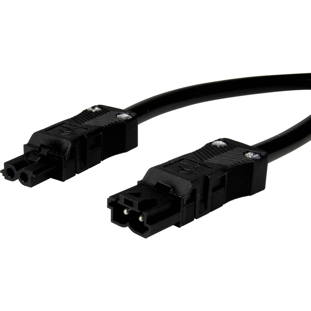 Adels-Contact 92876240 síťový připojovací kabel síťová zástrčka - síťová zásuvka počet kontaktů: 2 černá 4.00 m 25 ks