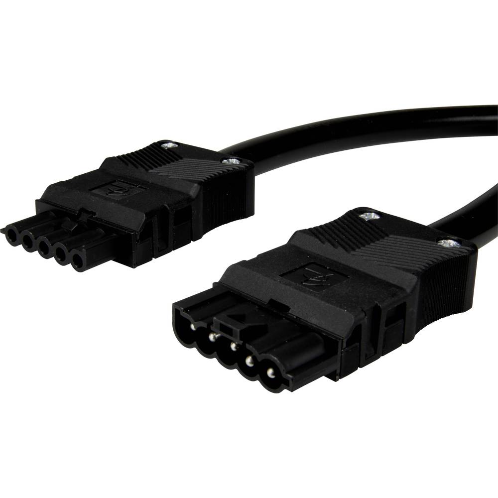Adels-Contact 14876505 síťový připojovací kabel síťová zástrčka - síťová zásuvka počet kontaktů: 4 + PE černá 0.50 m 30