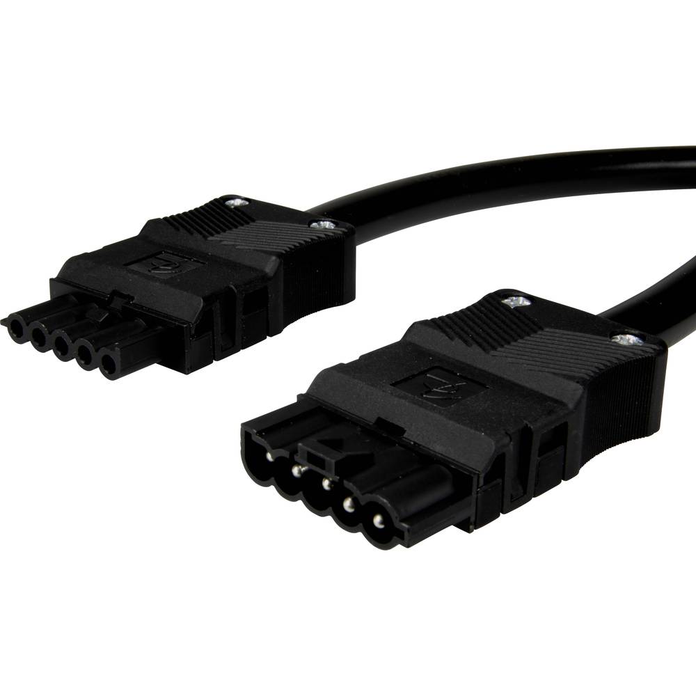 Adels-Contact 14876520 síťový připojovací kabel síťová zástrčka - síťová zásuvka počet kontaktů: 4 + PE černá 2.00 m 20