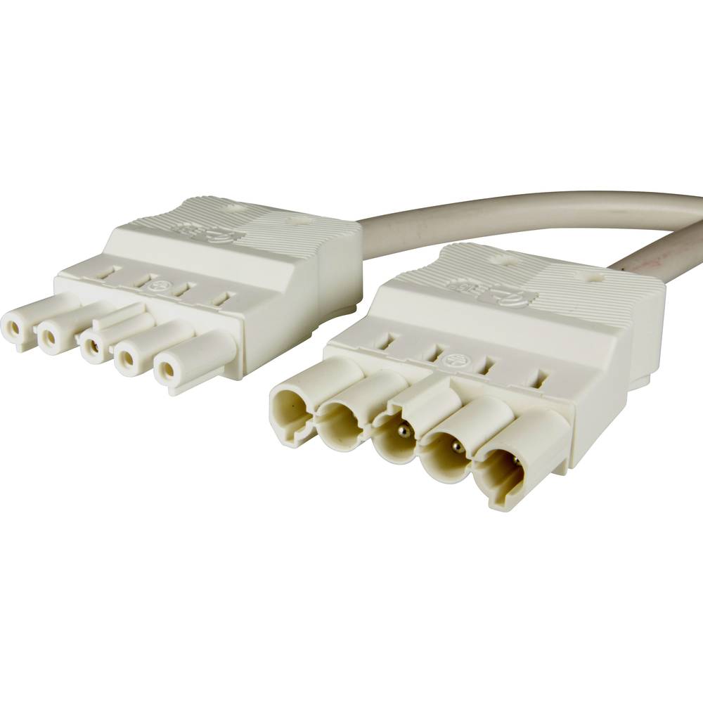 Adels-Contact 16475510 síťový připojovací kabel síťová zástrčka - síťová zásuvka počet kontaktů: 4 + PE bílá 1.00 m 30 k