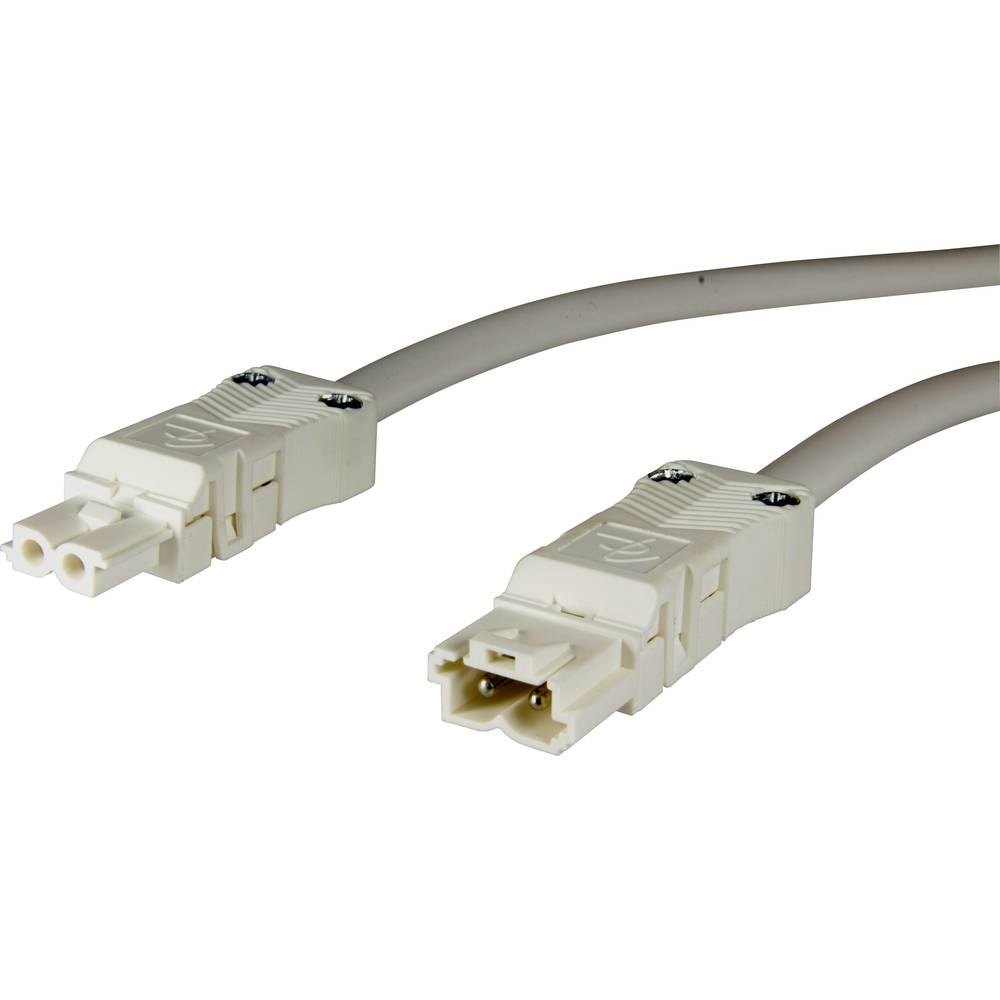 Adels-Contact 92875240 síťový připojovací kabel síťová zástrčka - síťová zásuvka počet kontaktů: 2 bílá 4.00 m 25 ks