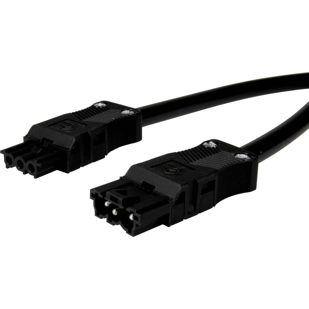 Adels-Contact 14876330 síťový připojovací kabel síťová zástrčka - síťová zásuvka počet kontaktů: 2 + PE černá 3.00 m 25