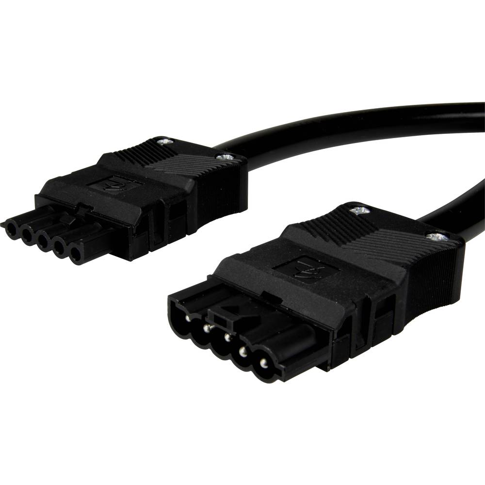Adels-Contact 92876505 síťový připojovací kabel síťová zástrčka - síťová zásuvka počet kontaktů: 4 + PE černá 0.50 m 30
