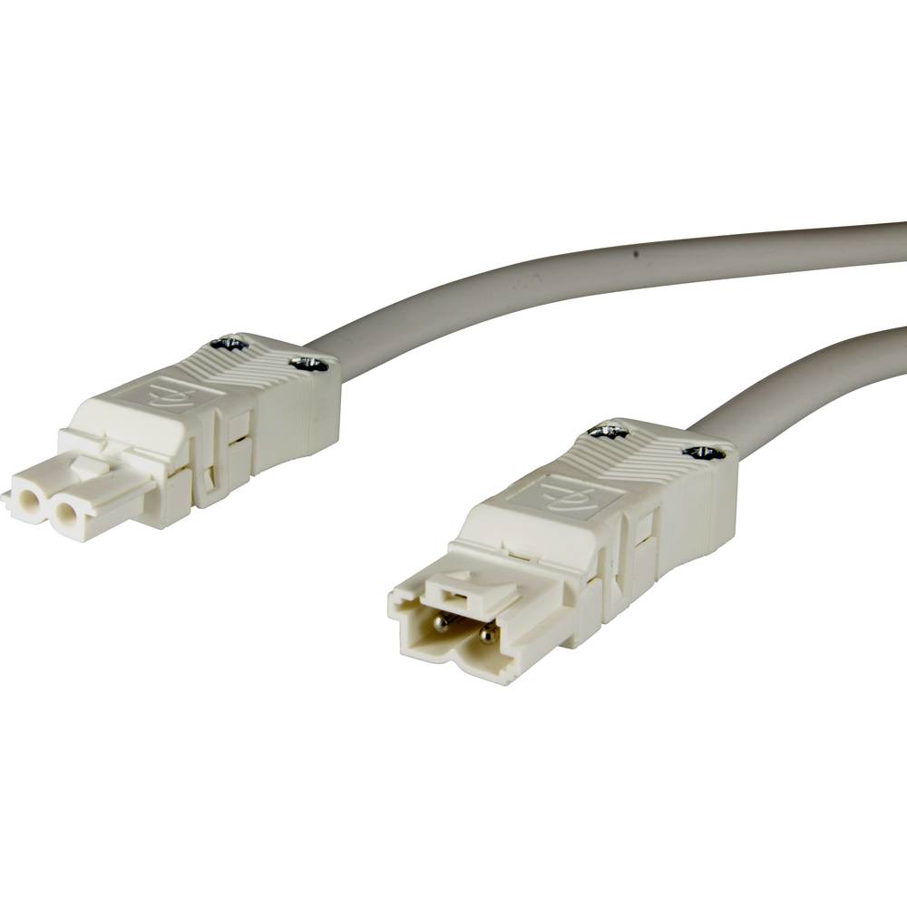 Adels-Contact 92875205 síťový připojovací kabel síťová zástrčka - síťová zásuvka počet kontaktů: 2 bílá 0.50 m 75 ks