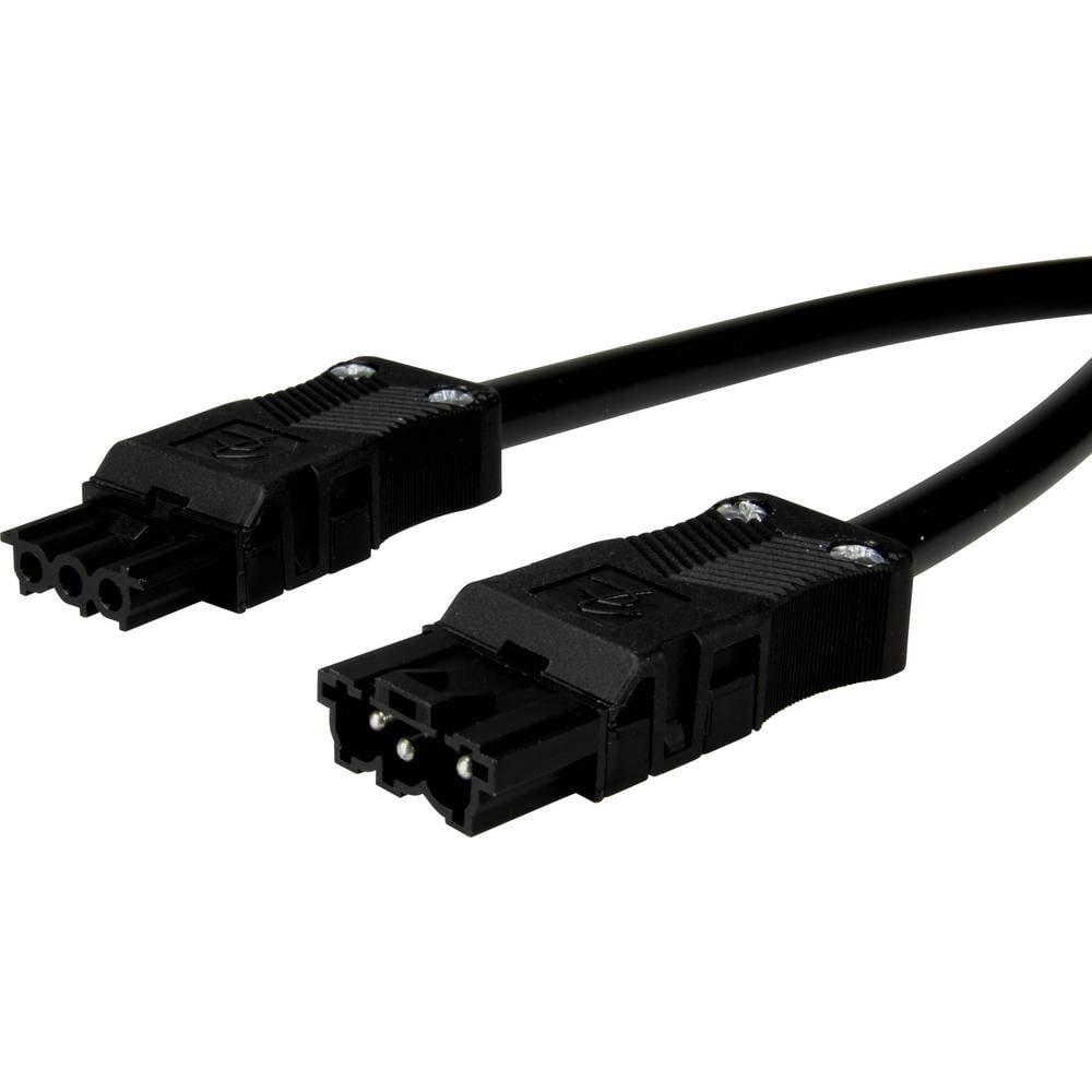 Adels-Contact 92876305 síťový připojovací kabel síťová zástrčka - síťová zásuvka počet kontaktů: 2 + PE černá 0.50 m 75