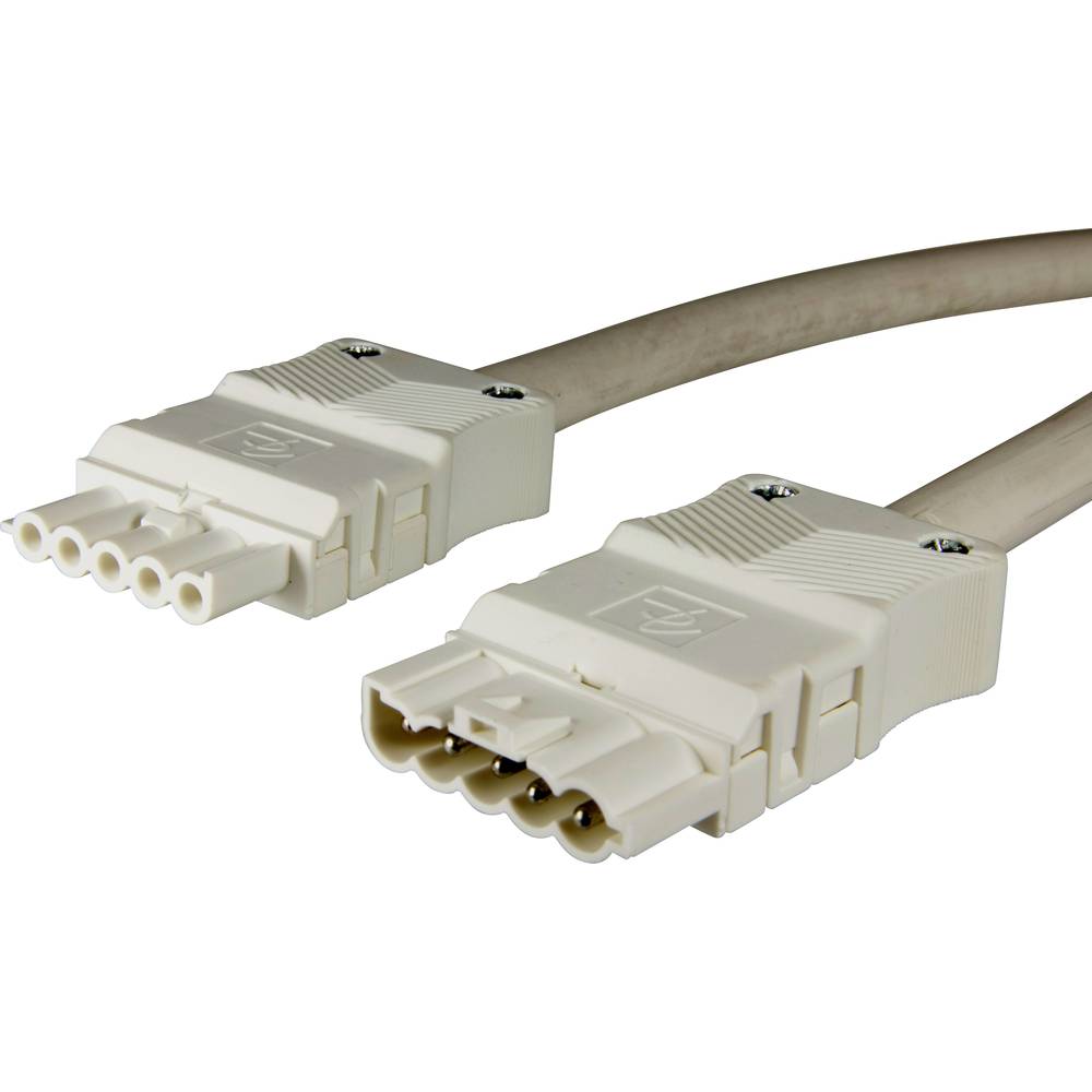 Adels-Contact 92875510 síťový připojovací kabel síťová zástrčka - síťová zásuvka počet kontaktů: 4 + PE bílá 1.00 m 30 k