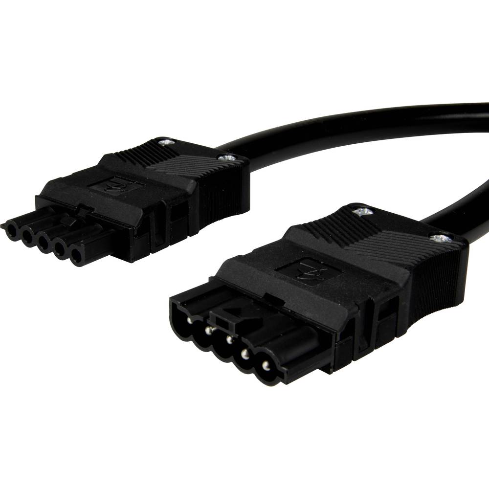 Adels-Contact 14876540 síťový připojovací kabel síťová zástrčka - síťová zásuvka počet kontaktů: 4 + PE černá 4.00 m 10