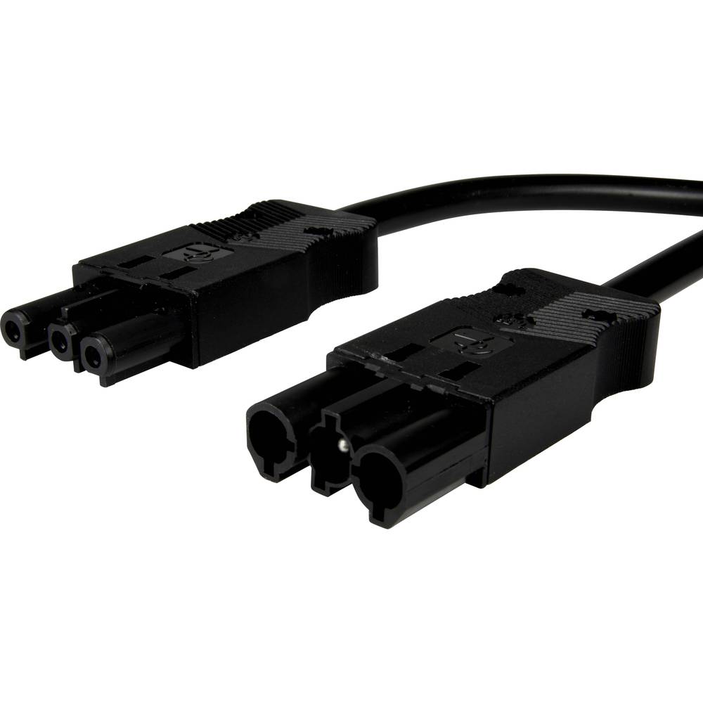 Adels-Contact 16476305 síťový připojovací kabel síťová zástrčka - síťová zásuvka počet kontaktů: 2 + PE černá 0.50 m 75