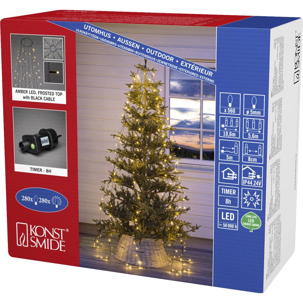 Konstsmide 6399-810 LED světelný plášť na vánoční stromeček venkovní přes napájecí zdroj do zásuvky Počet žárovek 560 LE