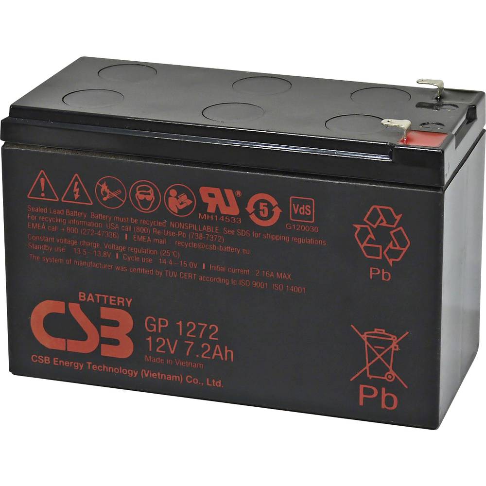 CSB Battery GP 1272 Standby USV GP1272F1 olověný akumulátor 12 V 7.2 Ah olověný se skelným rounem (š x v x h) 151 x 99 x