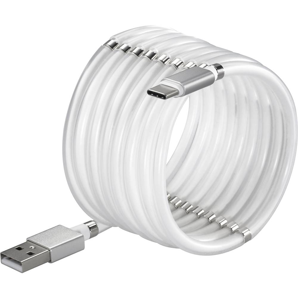 Renkforce USB kabel USB 2.0 USB-A zástrčka, USB-C ® zástrčka 2.00 m bílá pozlacené kontakty TO-6895311