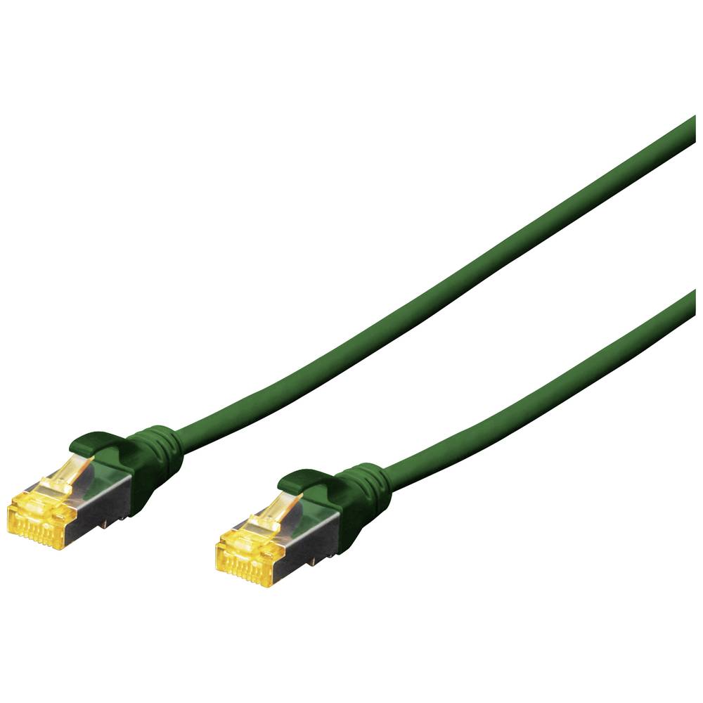 Digitus DK-1644-A-200/G RJ45 síťové kabely, propojovací kabely CAT 6A S/FTP 20.00 m zelená samozhášecí, bez halogenů, fl