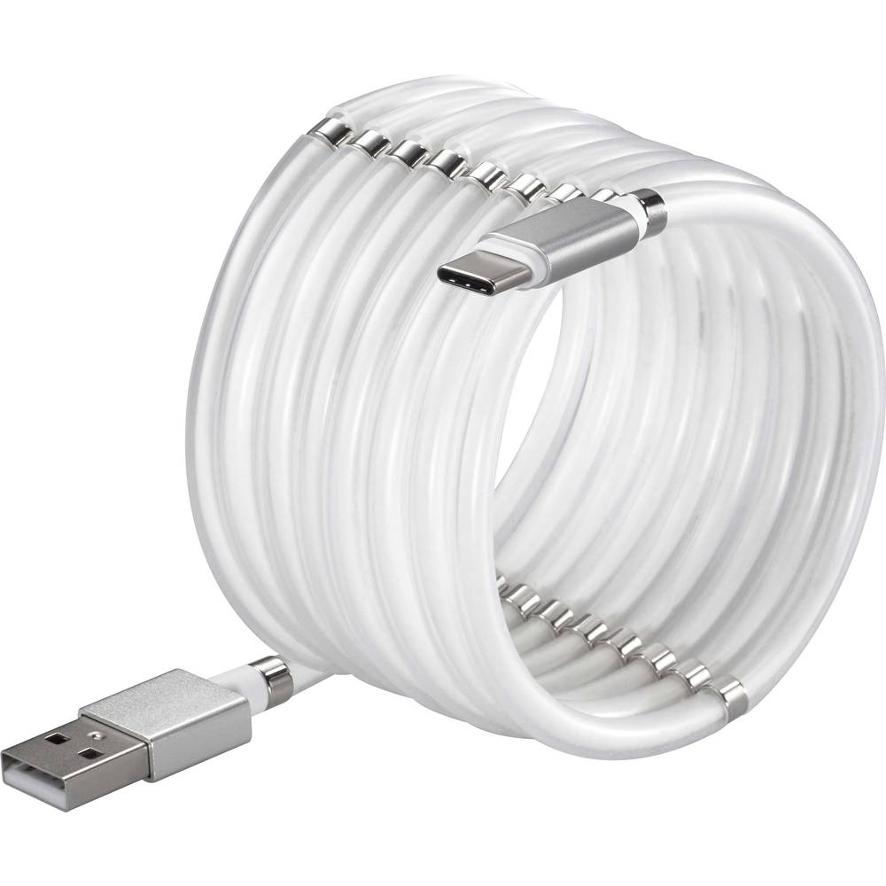 Renkforce USB kabel USB 2.0 USB-A zástrčka, USB-C ® zástrčka 1.00 m bílá pozlacené kontakty TO-6899484