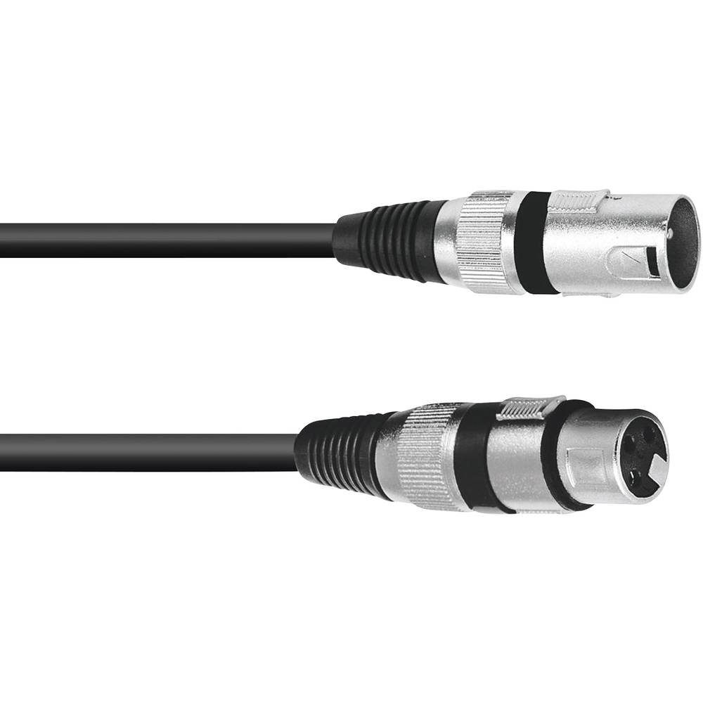 Omnitronic 30220405 XLR propojovací kabel [1x XLR zástrčka 3pólová - 1x XLR zásuvka 3pólová] 1.00 m černá