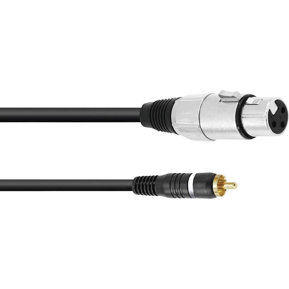 Omnitronic 30224028 XLR kabelový adaptér [1x cinch zástrčka - 1x XLR zásuvka 3pólová] 2.00 m černá