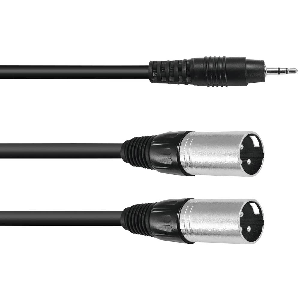 Omnitronic 30225157 XLR kabelový adaptér [1x jack zástrčka 3,5 mm - 2x XLR zástrčka 3pólová] 3.00 m černá