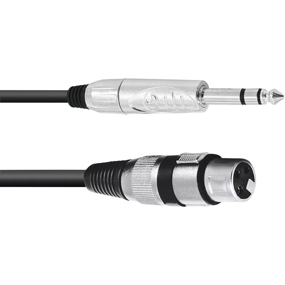 Omnitronic 30225182 XLR kabelový adaptér [1x XLR zásuvka 3pólová - 1x jack zástrčka 6,3 mm (stereo)] 2.00 m černá