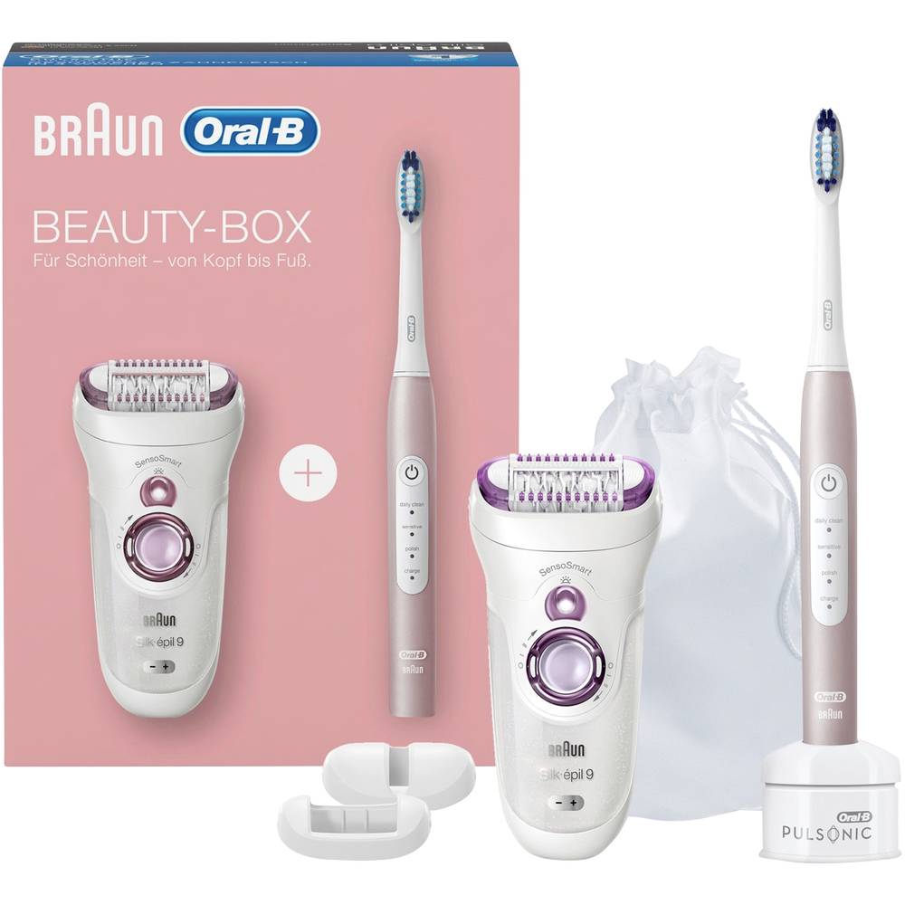 Braun;Beauty Box Silk-épil 9 9-700 SensoSmart;epilátor Oral-B Pulsonic Slim Luxe 4000 bílá, růžovozlatá
