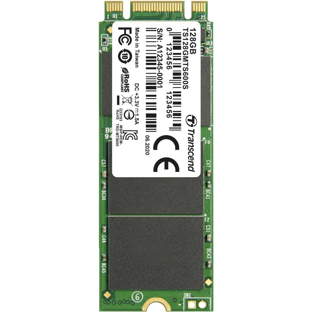 Transcend 128 GB interní SSD disk SATA M.2 2260 SATA 6 Gb/s Retail TS128GMTS600S