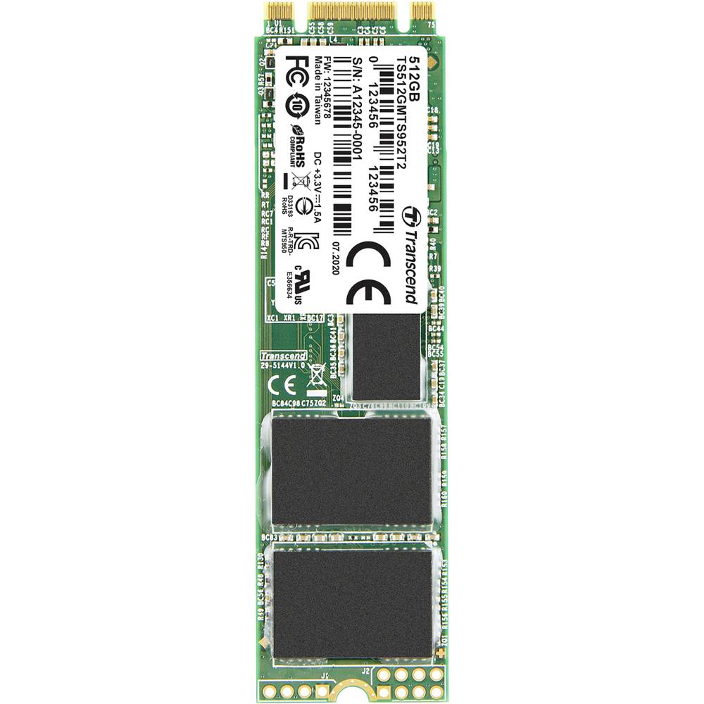 Transcend MTS952T2 512 GB interní SSD disk NVMe/PCIe M.2 M.2 SATA 6 Gb/s Industrial TS512GMTS952T2