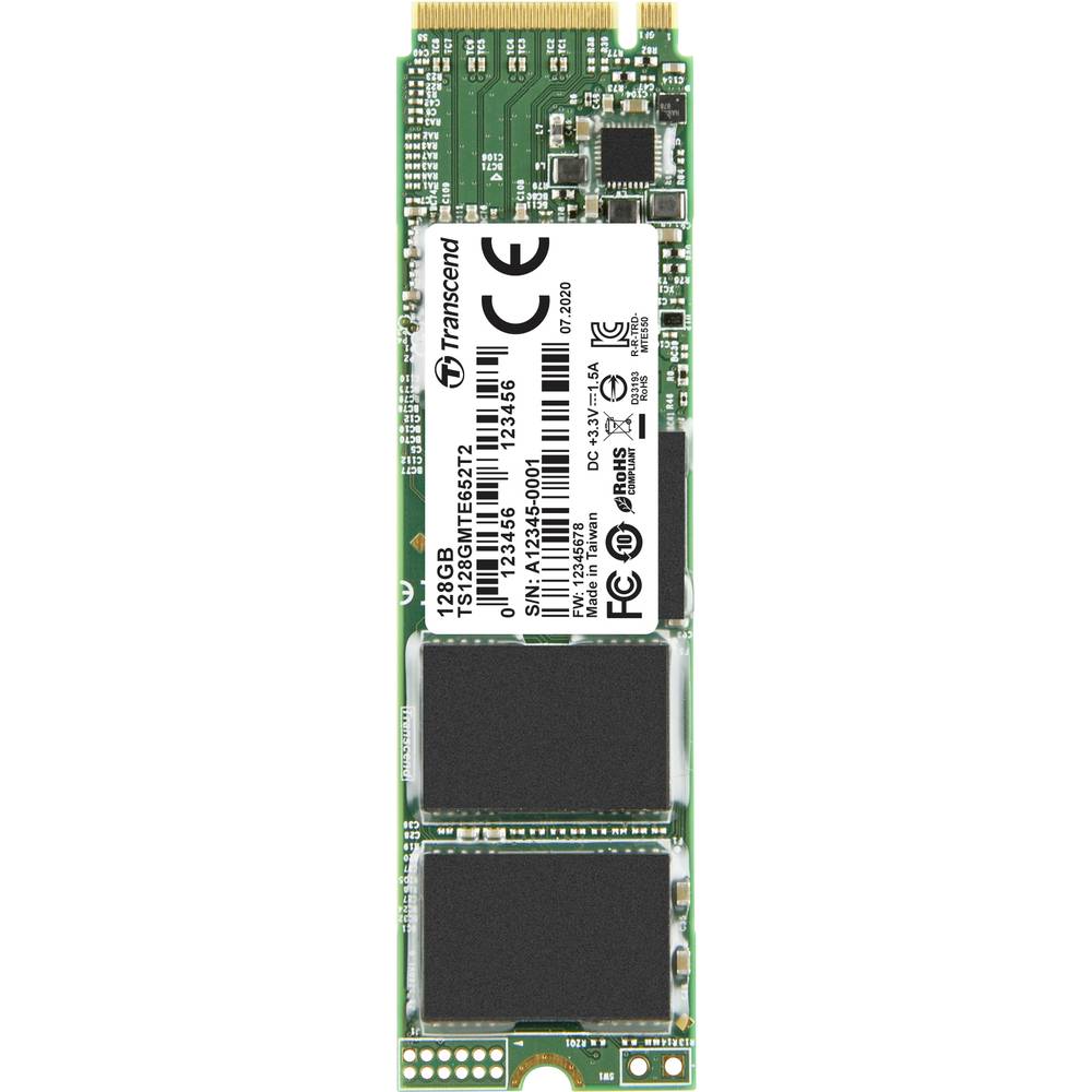 Transcend MTE652T2 128 GB interní SSD disk NVMe/PCIe M.2 PCIe NVMe 3.0 x4 Industrial TS128GMTE652T2