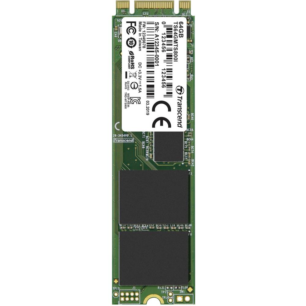 Transcend MTS800I 64 GB interní SSD disk SATA M.2 2280 SATA 6 Gb/s Industrial TS64GMTS800I