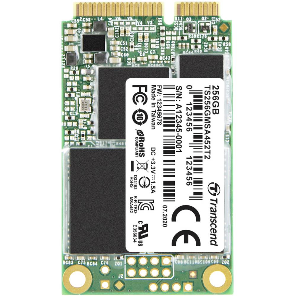Transcend MSA452T2 256 GB interní mSATA SSD pevný disk SATA 6 Gb/s #####Industrial TS256GMSA452T2