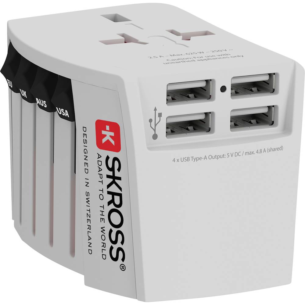Skross 1302961 cestovní adaptér MUV USB (4xA)