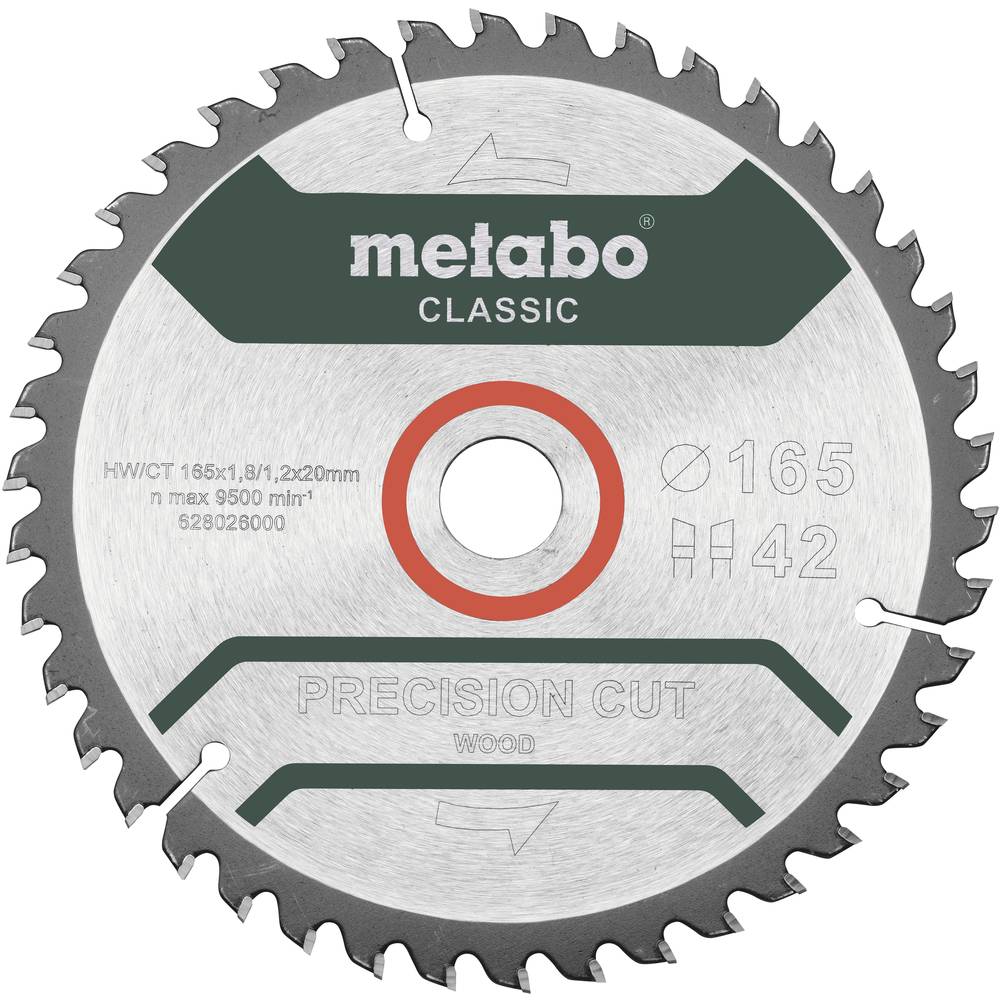 Metabo Precision cut Wood - Classic 165X20 Z42 WZ 5° 628026000 tvrdokovový pilový kotouč 165 x 20 x 1.2 mm Počet zubů (n