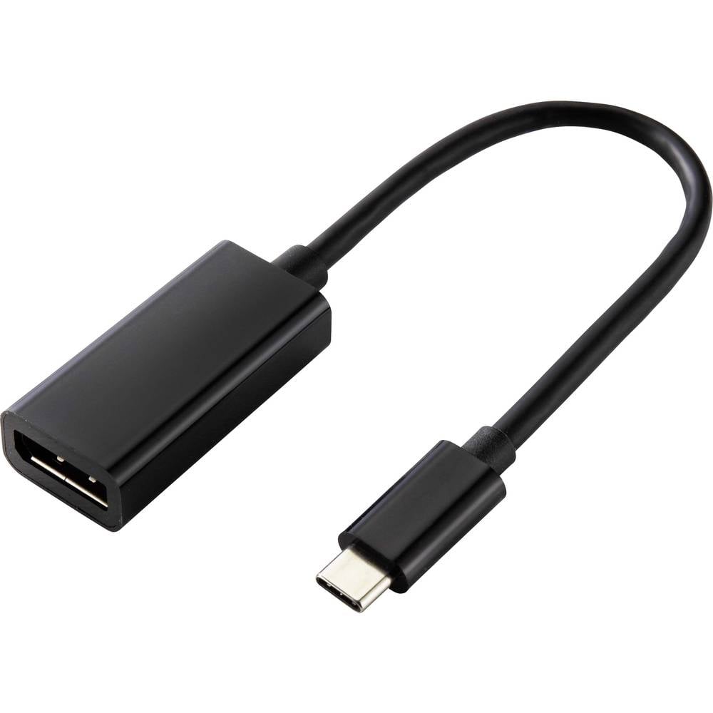 Renkforce USB-C® / DisplayPort kabelový adaptér USB-C ® zástrčka, DisplayPort zásuvka 0.14 m černá RF-4613070 DisplayPor