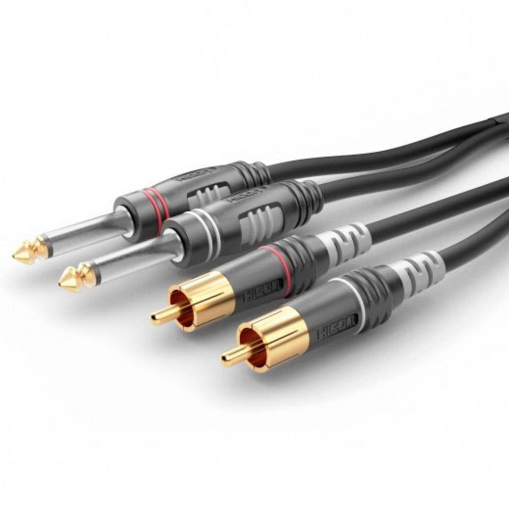 Sommer Cable HBA-62C2-0060 jack / cinch audio kabel [2x jack zástrčka 6,3 mm (mono) - 2x cinch zástrčka] 0.60 m černá