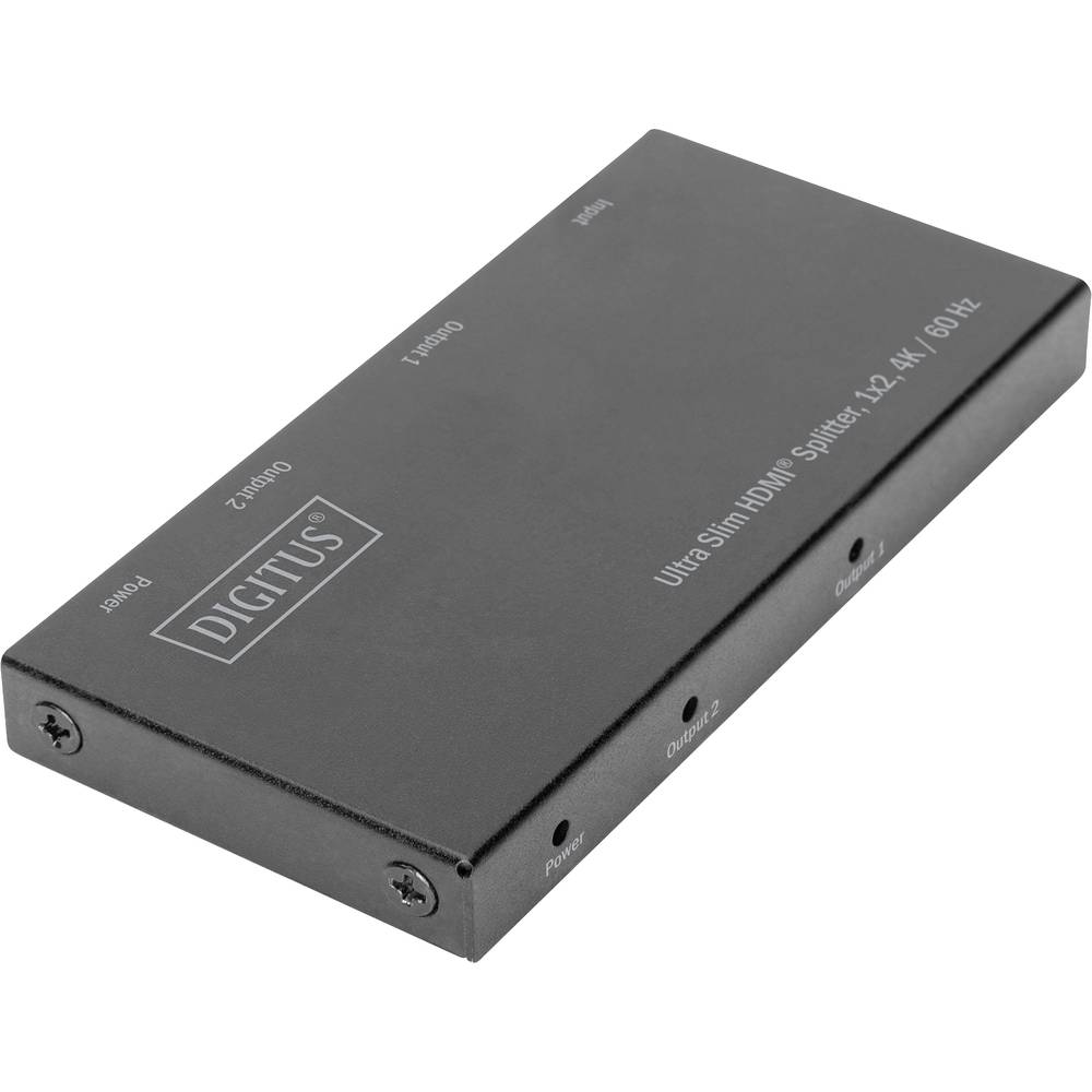 Digitus DS-45322 2 porty HDMI rozbočovač LED ukazatel, kovový ukazatel, UHD 4096 x 2160 Pixel černá