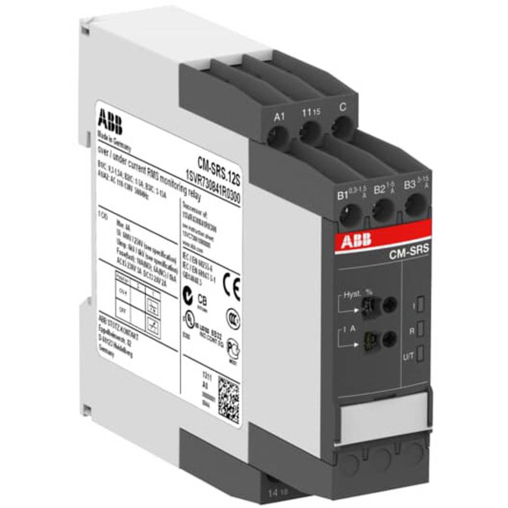 ABB ABB Stotz S&J Monitorovací proudové relé, 1 přepínací kontakt B-C=0,3-15A RMS, 220 VAC