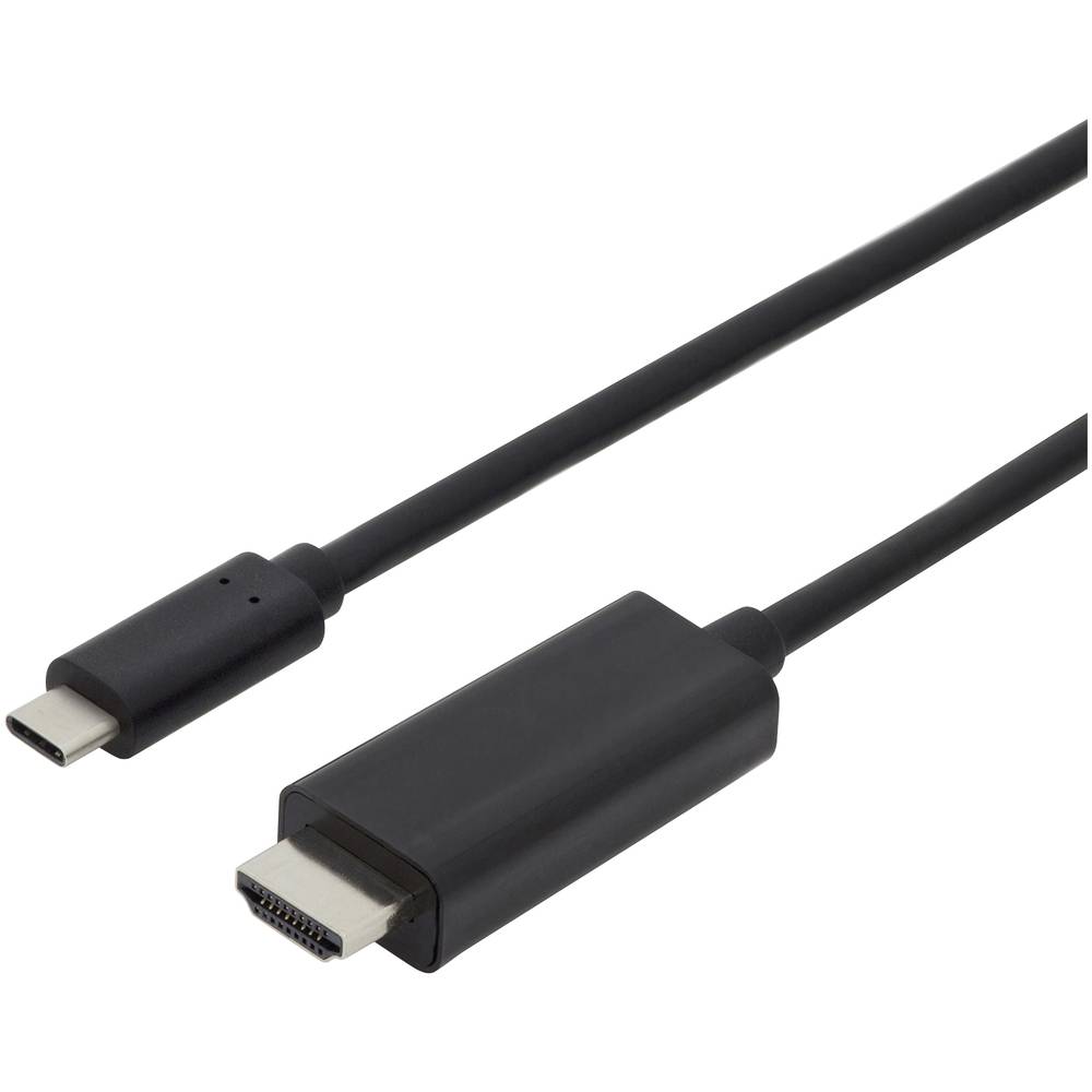 Digitus USB-C® / HDMI kabelový adaptér USB-C ® zástrčka, Zástrčka HDMI-A 5.00 m černá AK-300330-050-S stíněný, dvoužilov