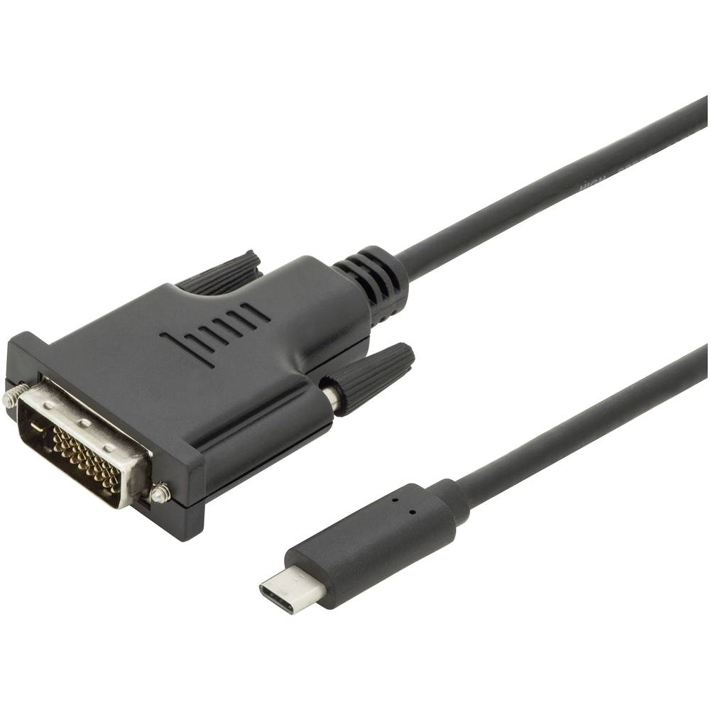 Digitus USB-C® / DVI kabelový adaptér USB-C ® zástrčka, DVI-D 24+1pol. Zástrčka 2.00 m černá AK-300332-020-S stíněný, dv