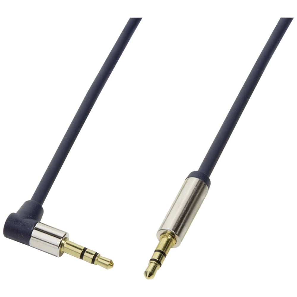 LogiLink CA11150 jack audio kabel 1.50 m tmavě modrá (matná) 90° zatočeno nahoru