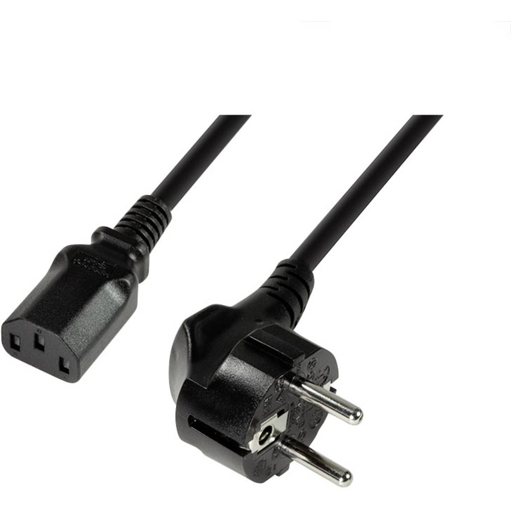 LogiLink napájecí kabel [1x úhlová zástrčka s ochranným kontaktem - 1x zástrčka C13 ] 3.00 m černá