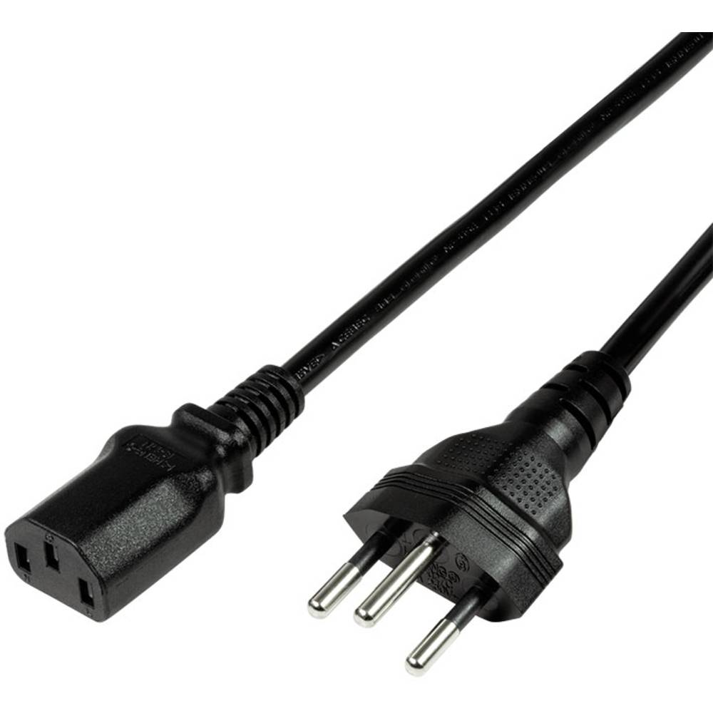 LogiLink napájecí kabel [1x švýcarská zástrčka - 1x zástrčka C13 ] 1.80 m černá