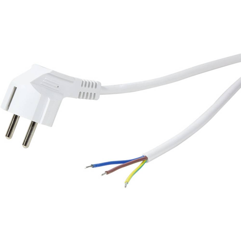LogiLink napájecí kabel [1x úhlová zástrčka s ochranným kontaktem - 1x kabel s otevřenými konci] 1.50 m bílá