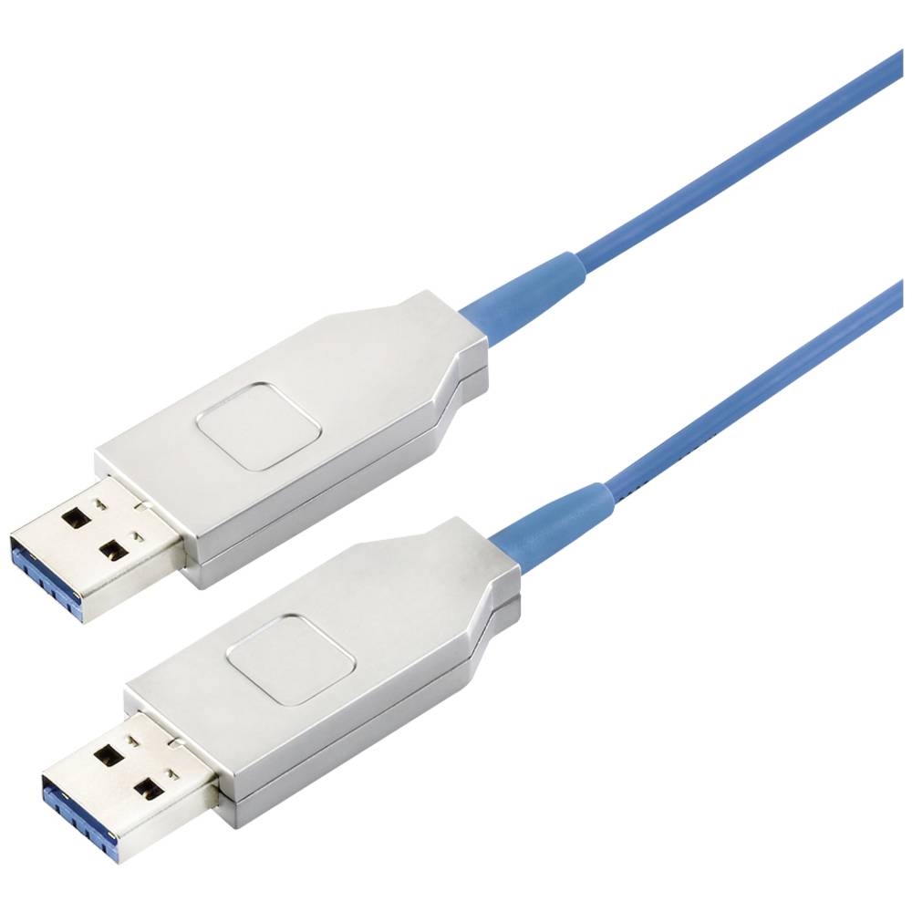 LogiLink USB kabel USB 3.2 Gen1 (USB 3.0 / USB 3.1 Gen1) USB-A zástrčka, USB-A zástrčka 10.00 m modrá Aktivní se zesílen