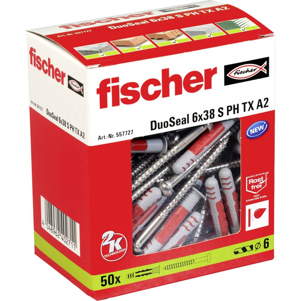 Fischer DuoSeal hmoždinka 38 mm 6 mm 557727 50 ks