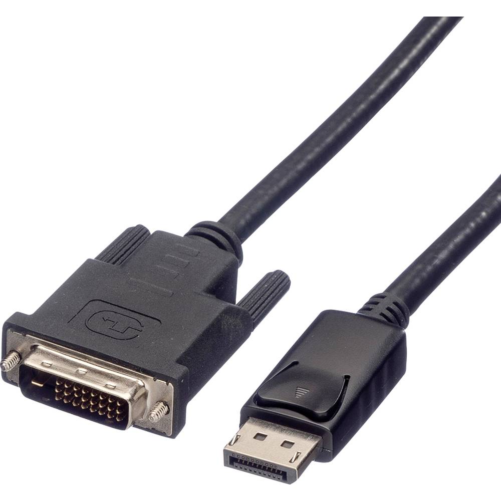 Roline DisplayPort kabel Konektor DisplayPort, DVI-D 24+1pol. Zástrčka 1.00 m černá 11.04.5771 stíněný Kabel DisplayPort