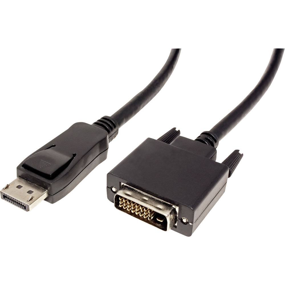 Value DisplayPort kabel Konektor DisplayPort, DVI-D 24+1pol. Zástrčka 5.00 m černá 11.99.5612 stíněný Kabel DisplayPort