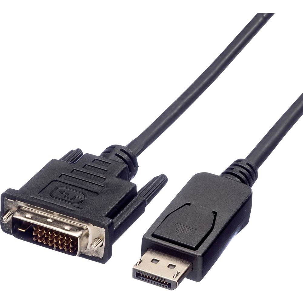 Value DisplayPort kabel Konektor DisplayPort, DVI-D 24+1pol. Zástrčka 1.00 m černá 11.99.5614 stíněný Kabel DisplayPort