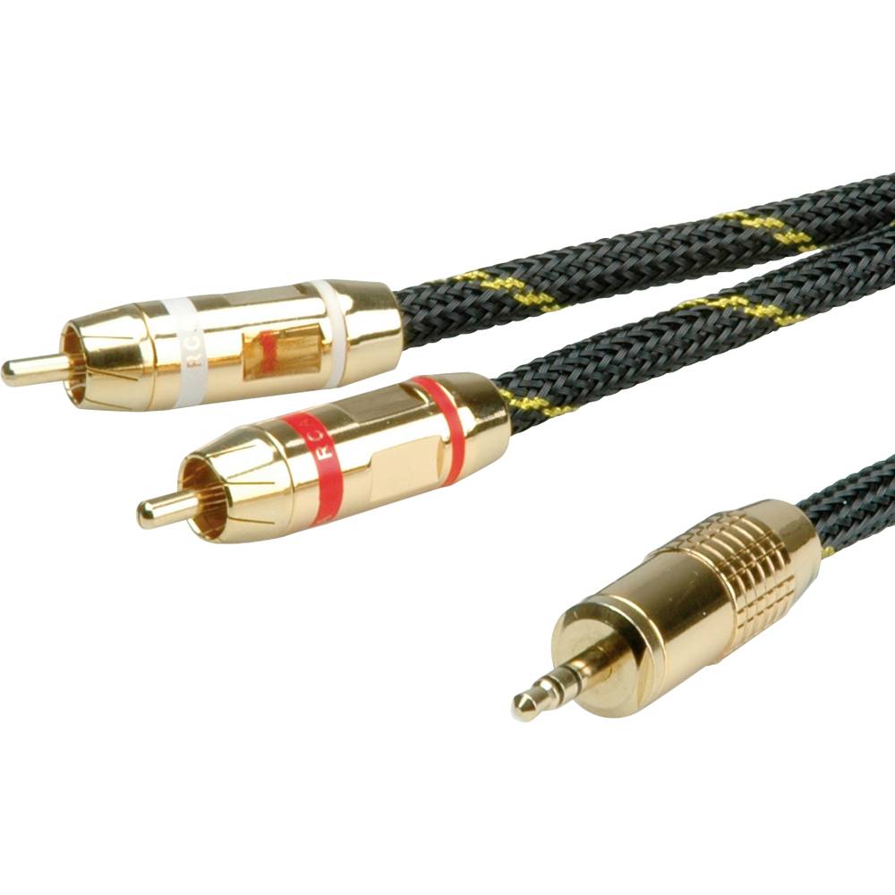 Roline 11.09.4273 jack audio kabel [1x jack zástrčka 3,5 mm - 2x cinch zástrčka] 2.50 m vícebarevná stíněný